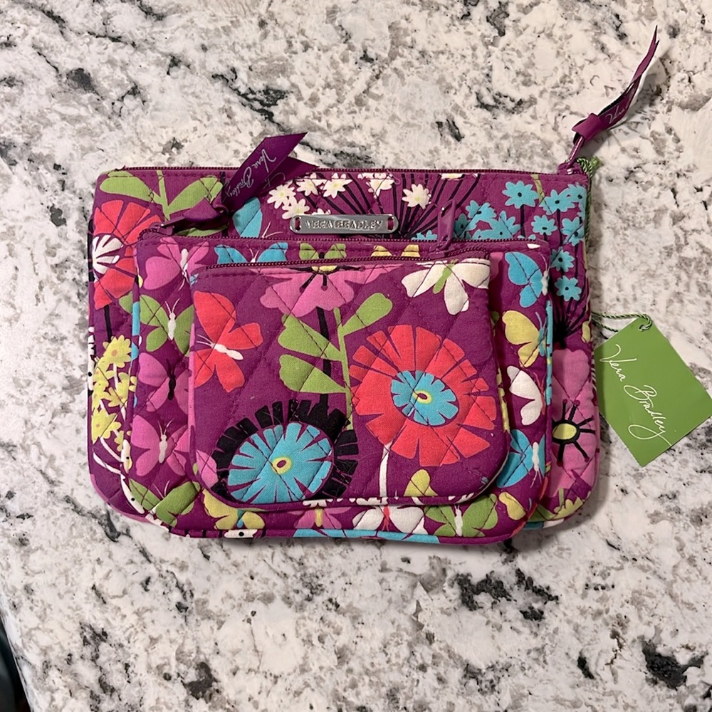 Vera Bradley cosmetic bag set
